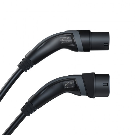 Elektromobiļu uzlādes kabelis Tips 2, melns, līdz 22kW, 7.5m, CH-10-07-8
