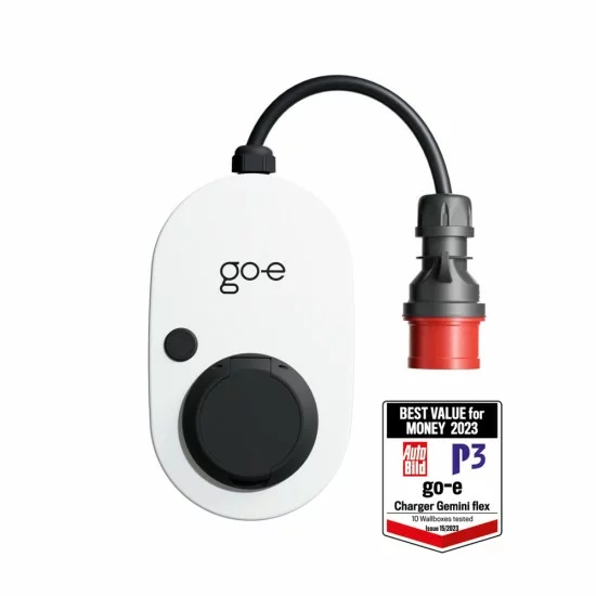 go-e Gemini flex 22kW зарядная станция для электромобилей 3-фазная, Type 2, соединительный кабель 30cm и 32A CEE вилка, CH-04-22-01 go-e Gemini flex 22kW зарядная станция для электромобилей 3-фазная, Type 2, соединительный кабель 30cm и 32A CEE вилка, CH-04-22-01