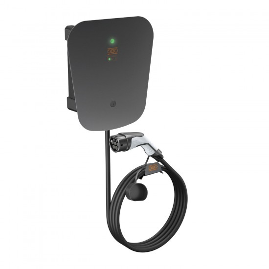 Ion Wallbox Key Protect Ladestation für Elektroautos mit Schlüsselschalter zur Autorisierung und Überspannungsschutz 22kW 3-phasig, Type 2, 5m Ladekabel, Mode3, 6570026