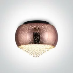 ONE LIGHT ceiling LAMP GLASS ART 6x9W, IP20, 62170B