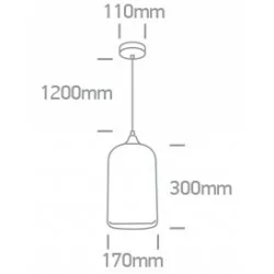 ONE LIGHT PENDANT LAMP GLASS RANGE 12W, E27, IP20, 63138/A