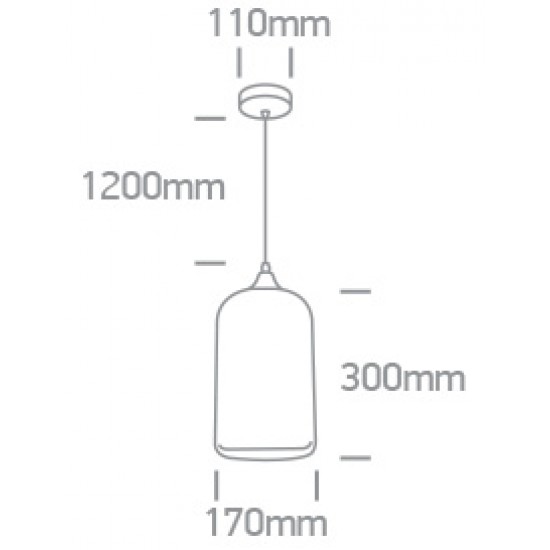 ONE LIGHT PENDANT LAMP GLASS RANGE 12W, E27, IP20, 63138/A