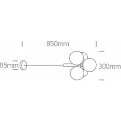 ONE LIGHT pendant LAMP NORDIC 5x9W, IP20, 63116A/BBS