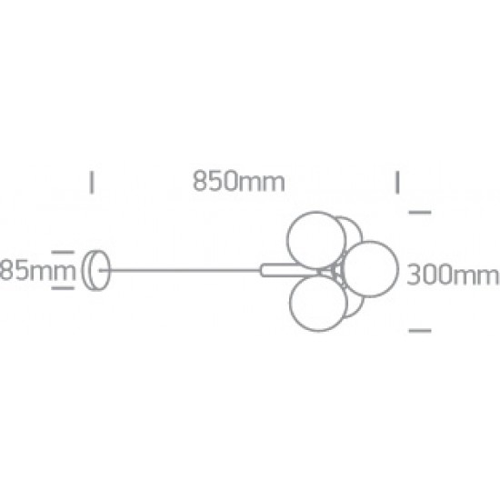 ONE LIGHT pendant LAMP NORDIC 5x9W, IP20, 63116A/BBS