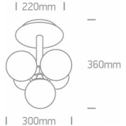 ONE LIGHT ceiling LAMP NORDIC 5x9W, IP20, 62116A/BBS