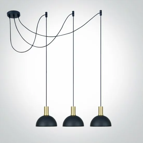 ONE LIGHT PENDANT LAMP Round 3x10W, E27, IP20, 63140C/BBS