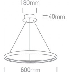 ONE LIGHT PENDANT LAMP RINGS 19W, LED, IP20, 63048/B