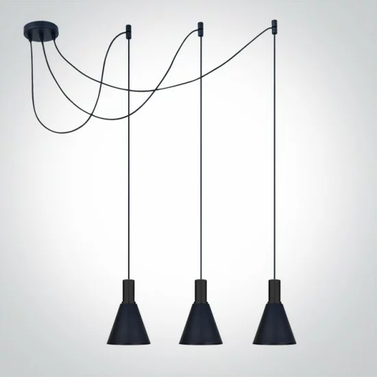 ONE LIGHT PIEKARAMAIS GAISMEKLIS Cones 3x10W, E27, IP20, 63122B/B ONE LIGHT PIEKARAMAIS GAISMEKLIS Cones 3x10W, E27, IP20, 63122B/B