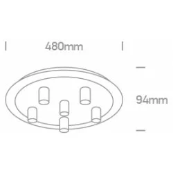 ONE LIGHT ceiling LAMP RETRO 6x12W, IP20, 62172C/BS