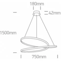 ONE LIGHT PENDANT LAMP Swirl 40W, LED, IP20, 63068A/BS