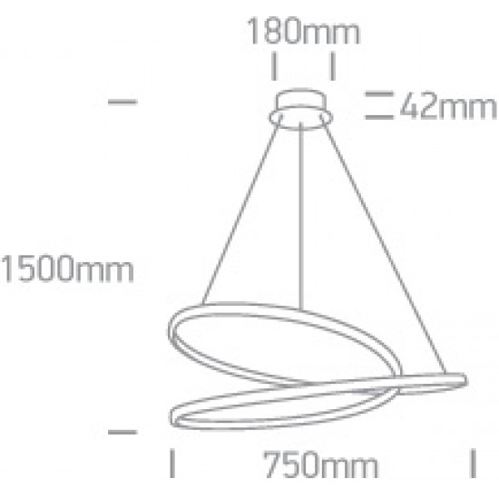 ONE LIGHT PENDANT LAMP Swirl 40W, LED, IP20, 63068A/BS