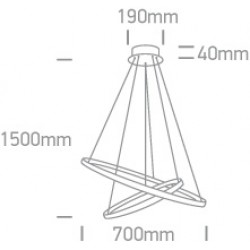 ONE LIGHT PENDANT LAMP crystal Swirl 40W, LED, IP20, 63054B/B