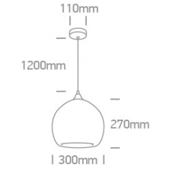 ONE LIGHT PENDANT LAMP GLASS RANGE 12W, E27, IP20, 63136/DC