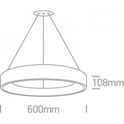 ONE LIGHT PENDANT LAMP RINGS 42W, LED, IP20, 62142NB/W/V