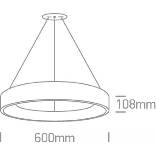 ONE LIGHT PENDANT LAMP RINGS 42W, LED, IP20, 62142NB/W/V