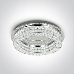 ONE LIGHT ceiling LAMP GLASS STONE 24W, LED, IP20, 62184A/C/W