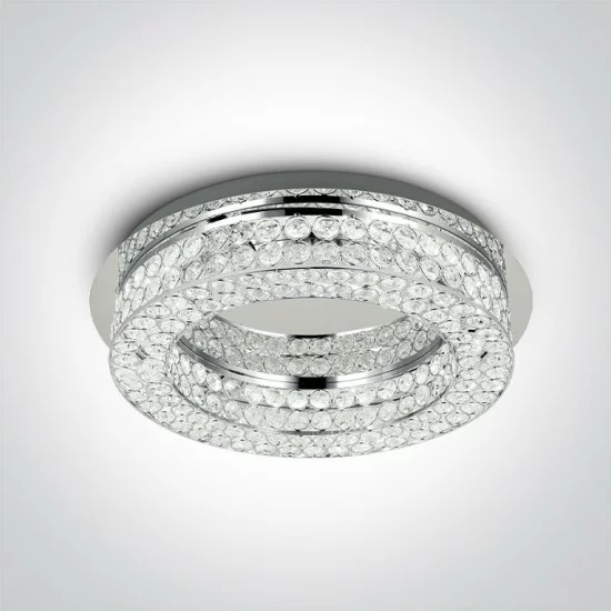 ONE LIGHT griestu GAISMEKLIS GLASS STONE 24W, LED, IP20, 62184A/C/W