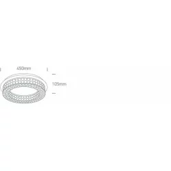 ONE LIGHT ceiling LAMP GLASS STONE 24W, LED, IP20, 62184A/C/W