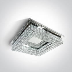 ONE LIGHT ceiling LAMP GLASS STONE 24W, LED, IP20, 62184B/C/W