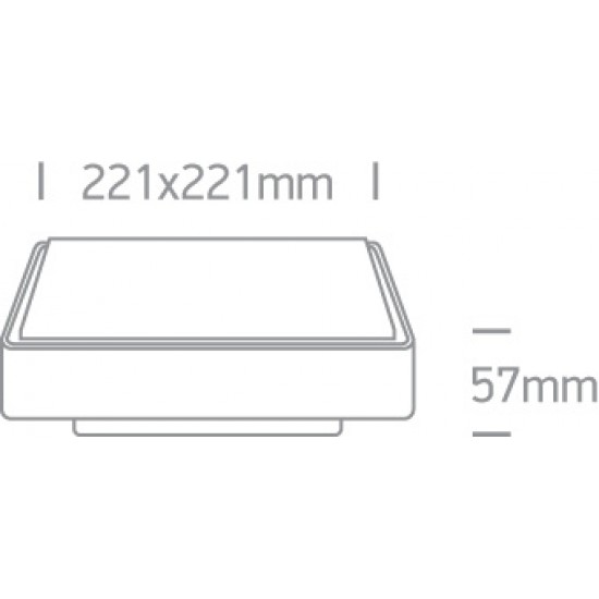 ONE LIGHT ceiling LAMP Outdoor Square 16W, LED, IP65, 67282N/W/W