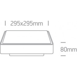 ONE LIGHT ceiling LAMP Outdoor Square 24W, LED, IP65, 67282AN/W/W