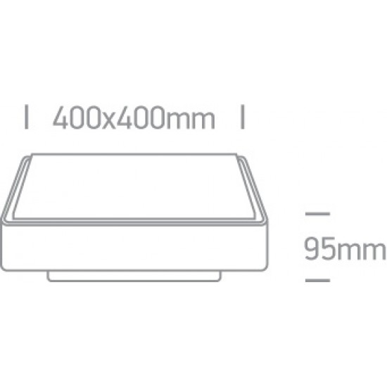 ONE LIGHT ceiling LAMP Outdoor Square 30W, LED, IP65, 67282BN/W/W