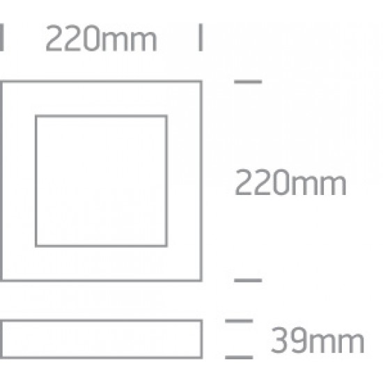 ONE LIGHT потолочный светильник Panel Plafo Square 22W, LED, IP40, 62122F/W/W