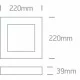 ONE LIGHT Deckenlampe Panel Plafo Square 22W, LED, IP40, 62122F/W/W