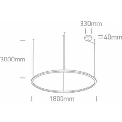 ONE LIGHT PENDANT LAMP CIRCLE 100W, LED, IP20, 62156D/B/W