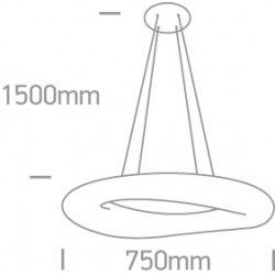 ONE LIGHT PENDANT LAMP CLOUD 80W, LED, IP20, 62180NB/W/W