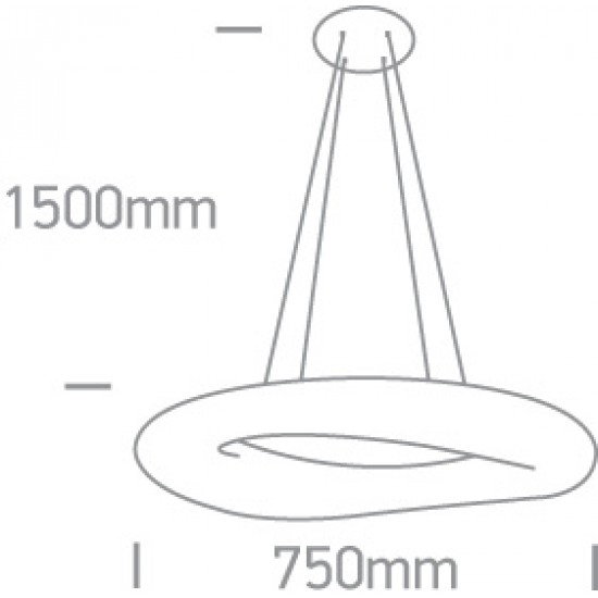 ONE LIGHT PENDANT LAMP RINGS 80W, LED, IP20, 62180NB/W/W