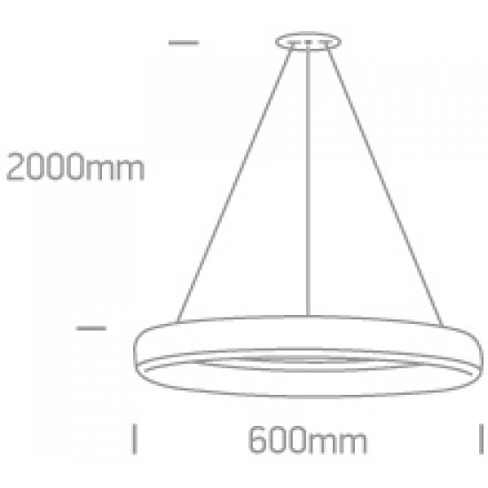 ONE LIGHT PENDANT LAMP RINGS 50W, LED, IP20, 63046B/W
