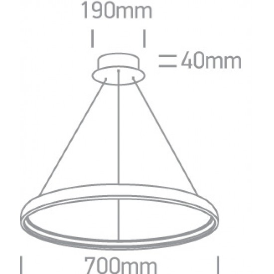 ONE LIGHT PIEKARAMAIS GAISMEKLIS RINGS 40W, LED, IP20, 63050/W