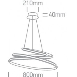ONE LIGHT PENDANT LAMP RINGS 50W, LED, IP20, 63046B/W