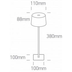 ONE LIGHT outdoor table lamp LED, 3.5W, 3000K, 200lm, 61082B/W/W