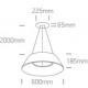 ONE LIGHT PENDANT LAMP Mushroom 60W, LED, IP20, 63058/BAN/W