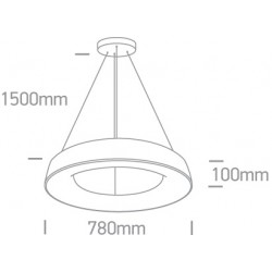 ONE LIGHT PENDANT LAMP RINGS 80W, LED, IP20, 62180NB/W/W