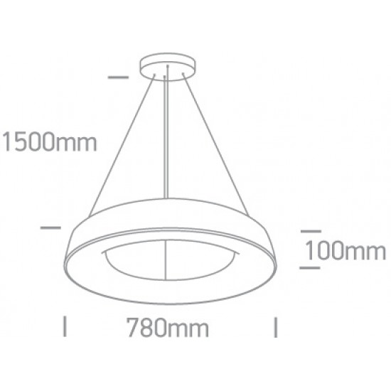 ONE LIGHT ПОДВЕСНОЙ СВЕТИЛЬНИК RINGS 80W, LED, IP20, 62180NB/W/W