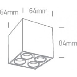 ONE LIGHT ceiling light Dark Light 10W, LED, IP20, 12406C/W/W