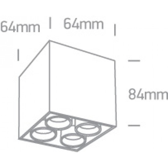 ONE LIGHT Deckenleuchte Dark Light 10W, LED, IP20, 12406C/W/W