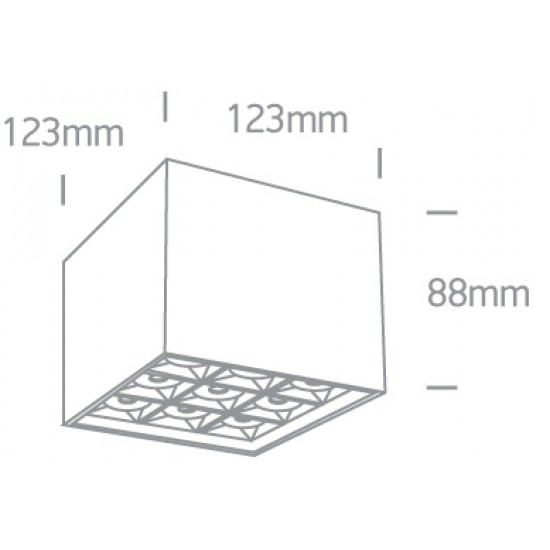 ONE LIGHT griestu gaismeklis Mirror Square Boxes 30W, LED, IP20, 12906B/W/W