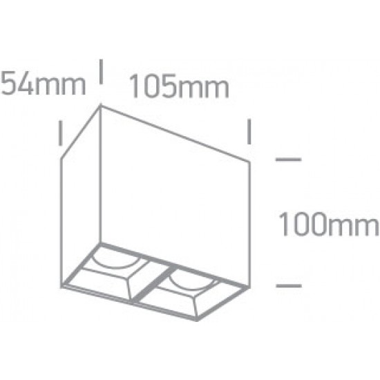 ONE LIGHT griestu gaismeklis Surface Shop 2x7W, LED, IP20, 12207B/W/W