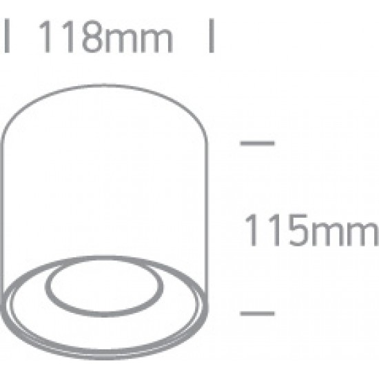 ONE LIGHT Deckenleuchte The COB 15W, LED, IP20, 12115LA/W/W