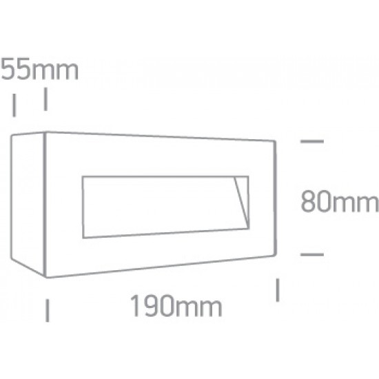 ONE LIGHT Außen-Wandleuchte The Glass Face LED, 5W, 3000K, 350lm, IP65, 67076A/W/W