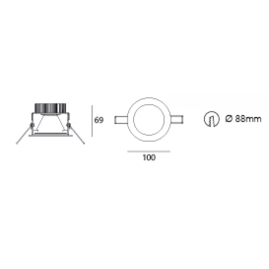 LIRALIGHTING buil-inLED light fixture STAX 100 CLEAR GLASS UGR<20 LIRALIGHTING buil-inLED light fixture STAX 100 CLEAR GLASS UGR<20