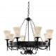 Searchlight Pendant Lamp Cartwheel 8xE27x60W, 0818-8BK