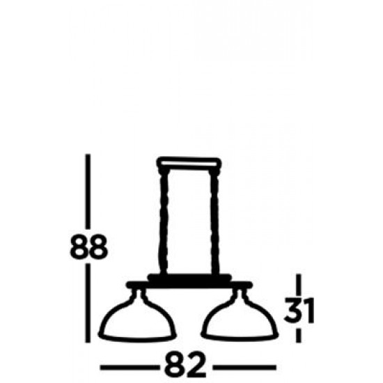 Searchlight pendant lamp Fusion, 2x60WxE27, 0932-2SS