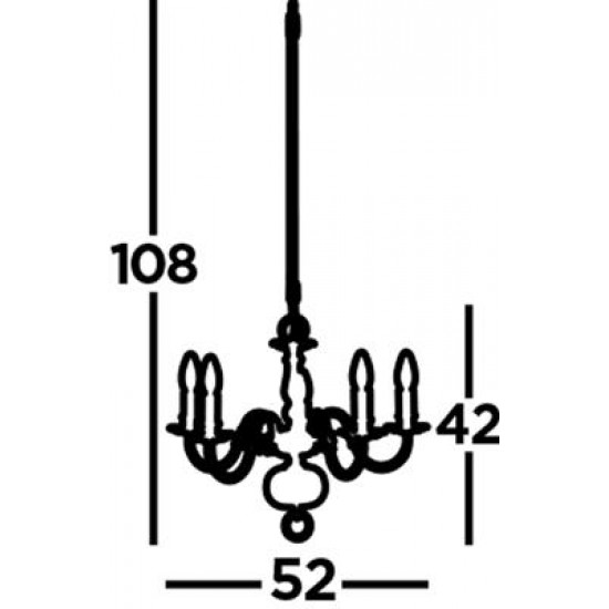 Searchlight pendant lamp Fishnet, 5x60WxE14, 1019-5AB