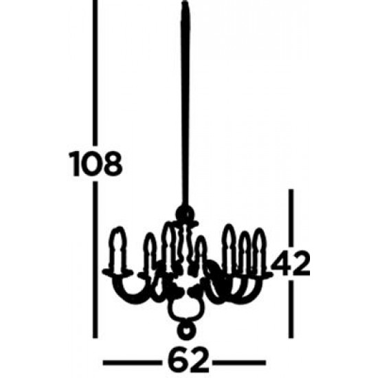 Searchlight Pendelleuchte Fishnet, 8x60WxE14, 1019-8AB