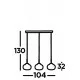 Searchlight Pendant Lamp Lumina 3xE27x60W, 10271-3BK Searchlight Pendant Lamp Lumina 3xE27x60W, 10271-3BK